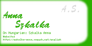 anna szkalka business card